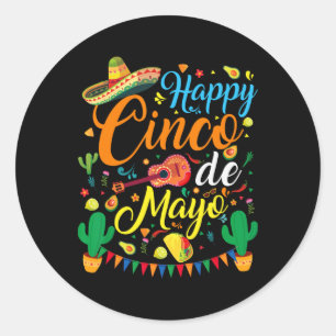 Sticker Rond Joyeuse fête Cinco De Mayo Fiesta mexicaine 5 De M