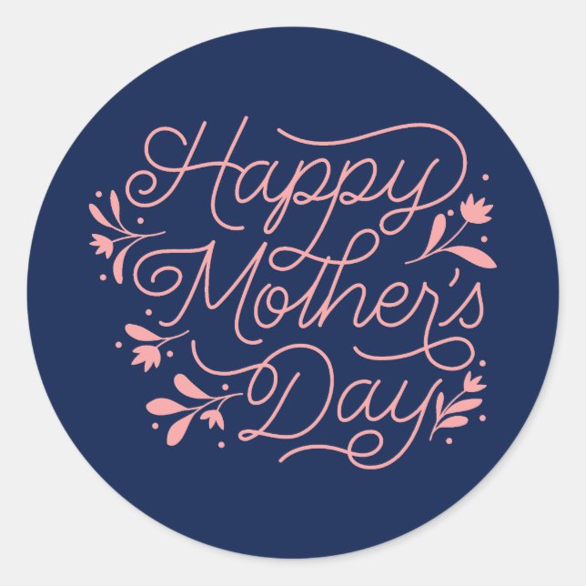 Sticker Rond Joyeuse fête des Mères (Devant)