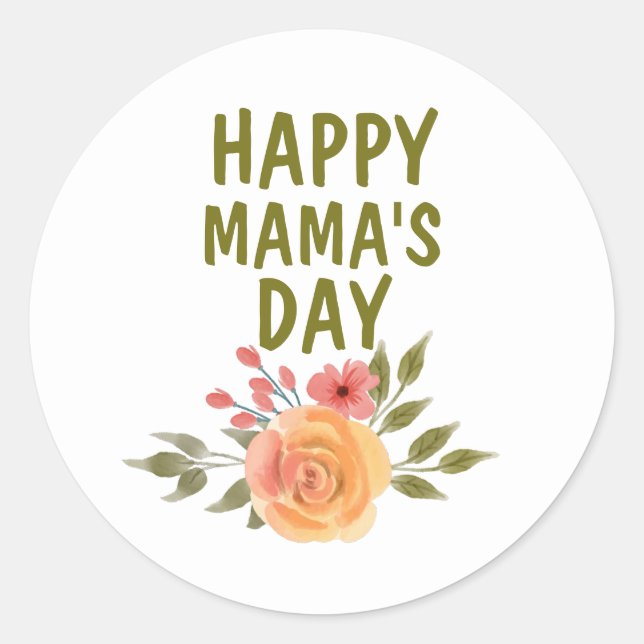 Sticker Rond Joyeuse fête des Mères (Devant)