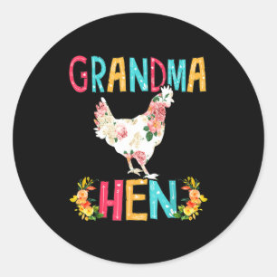 Sticker Rond Joyeuse fête des mères grand-mère fière poulet flo