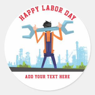 Sticker Rond Joyeuse fête du Travail 
