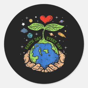 Sticker Rond Joyeuse Journée de la Terre 2024 Sauvez Notre Plan