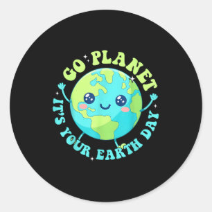 Sticker Rond Joyeuse journée de la terre 2026 jolie planète env