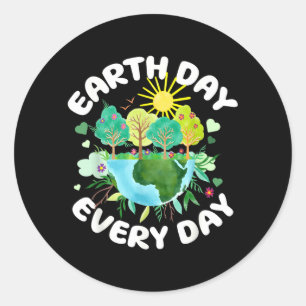 Sticker Rond Joyeuse Journée de la Terre 2026 Sauvegarder la Pl