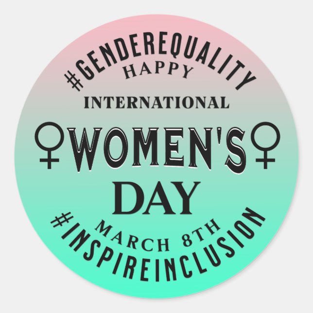 Sticker Rond Joyeuse Journée internationale des femmes | 8 mars (Devant)