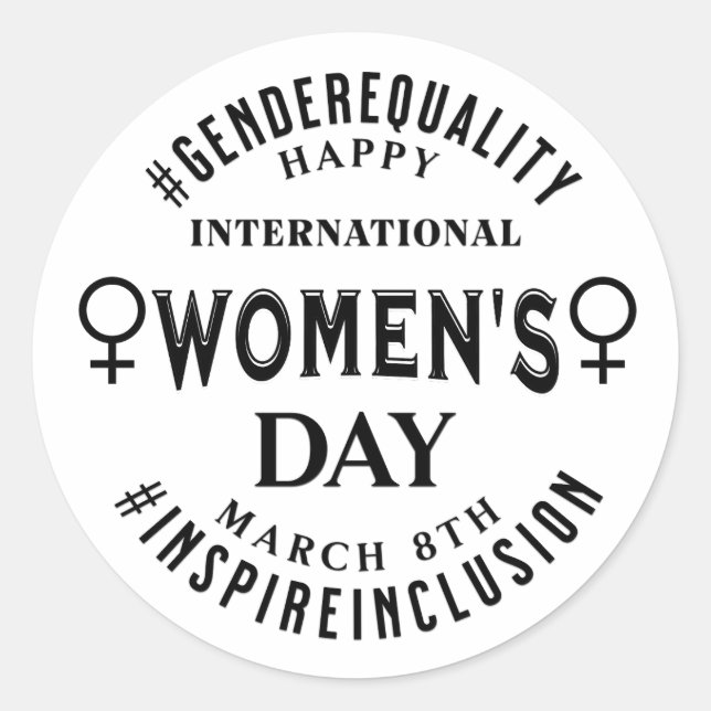 Sticker Rond Joyeuse Journée internationale des femmes | 8 mars (Devant)
