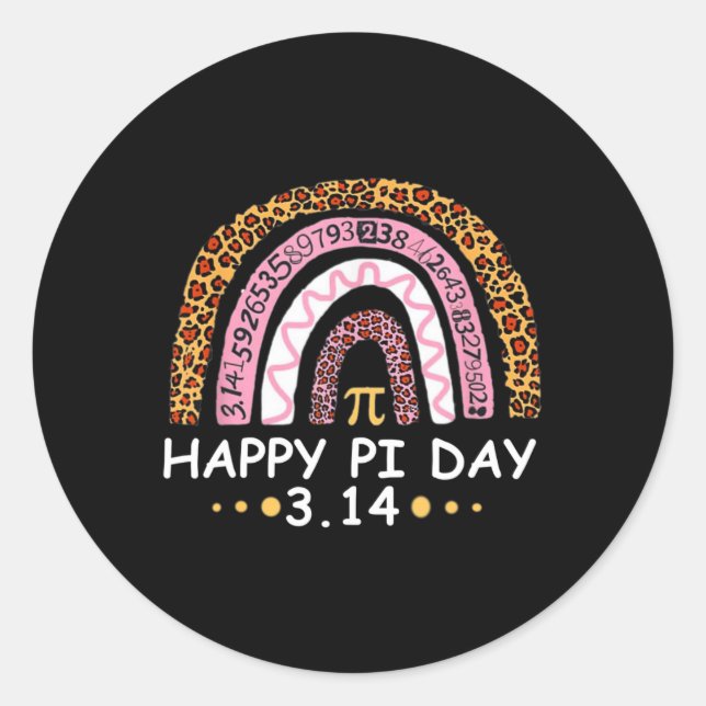 Sticker Rond Joyeuse Journée Pi - Drôle enseignant mathématique (Devant)
