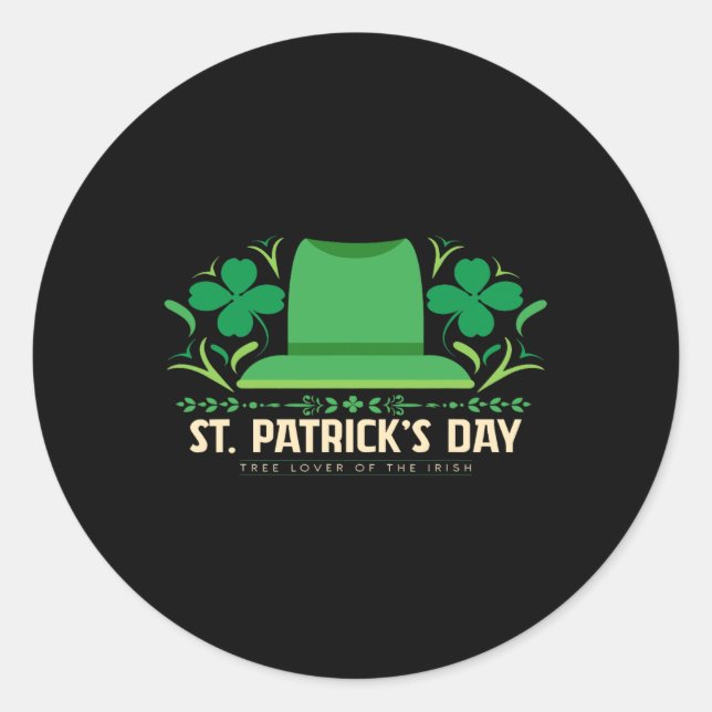 Sticker Rond Joyeuse Saint-Patrick Anniversaire Saint-Paddy Fem (Devant)