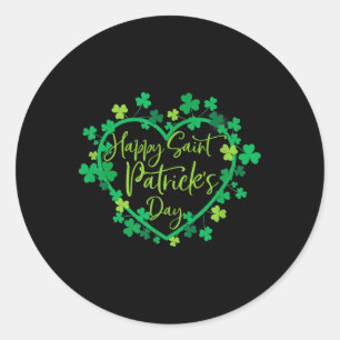 Sticker Rond Joyeuse Saint-Patrick Trèfle Irlandais Saint-Patri