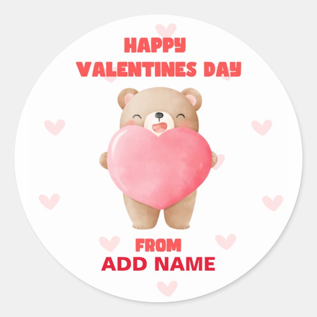 Sticker Rond Joyeuse Saint-Valentin (Devant)