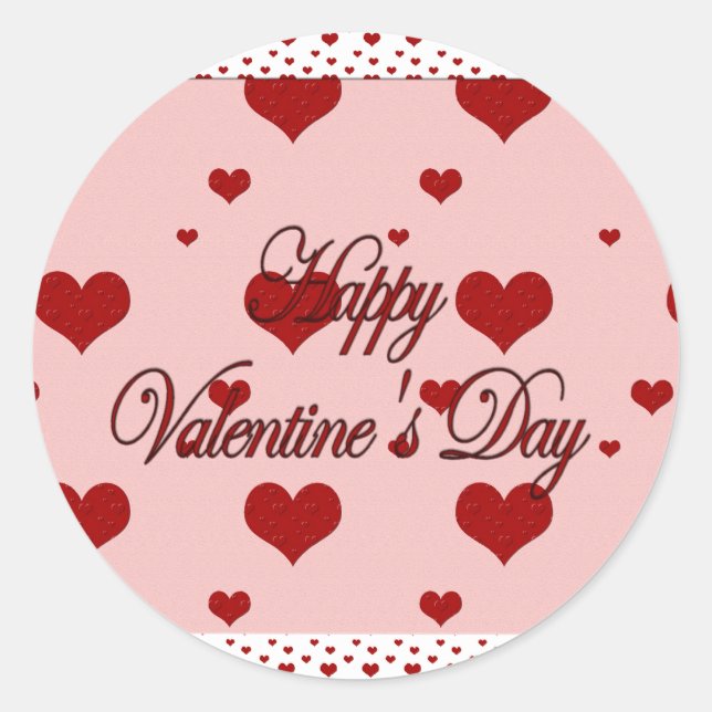 Sticker Rond Joyeuse Saint-Valentin (Devant)