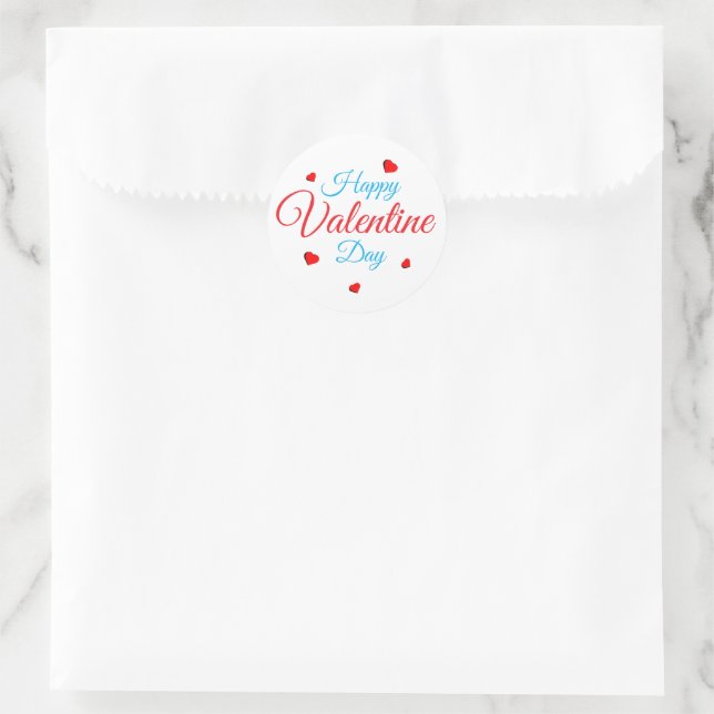 Sticker Rond Joyeuse Saint Valentin (Sac)