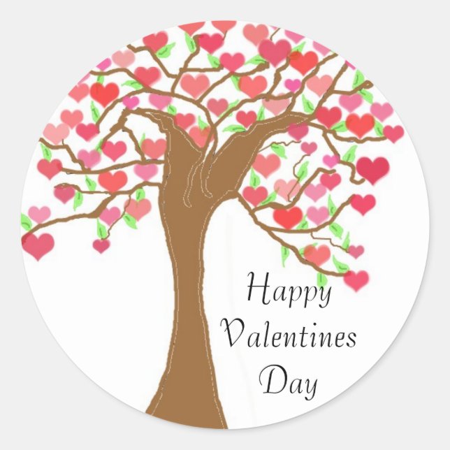 Sticker Rond Joyeuse Saint-Valentin (Devant)