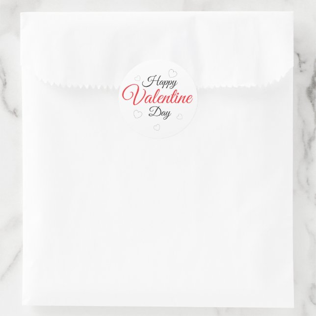 Sticker Rond Joyeuse Saint Valentin (Sac)