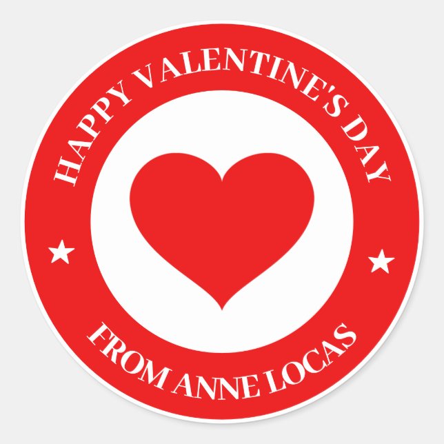 Sticker Rond Joyeuse Saint-Valentin  (Devant)