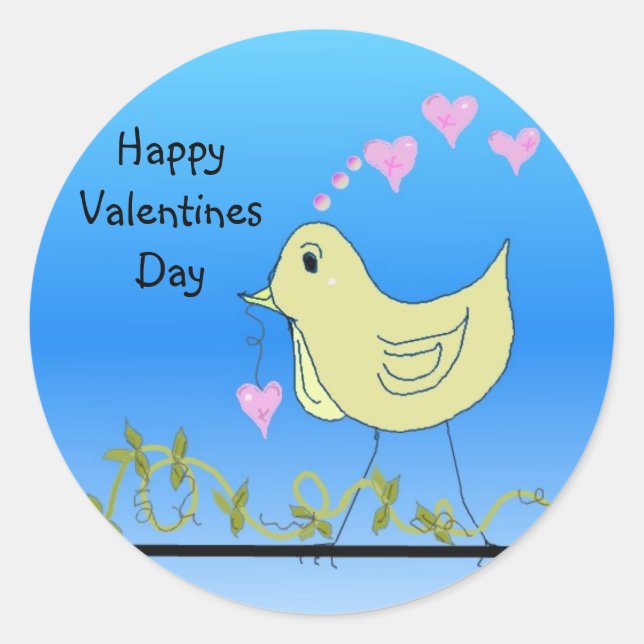 Sticker Rond Joyeuse Saint-Valentin (Devant)