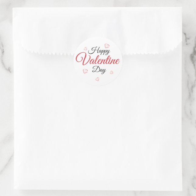 Sticker Rond Joyeuse Saint Valentin (Sac)