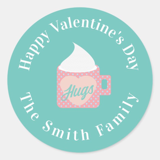 Sticker Rond Joyeuse Saint-Valentin Camp Fire Chocolat (Devant)