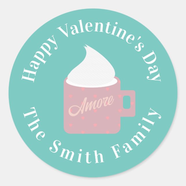 Sticker Rond Joyeuse Saint-Valentin Camp Fire Chocolat (Devant)