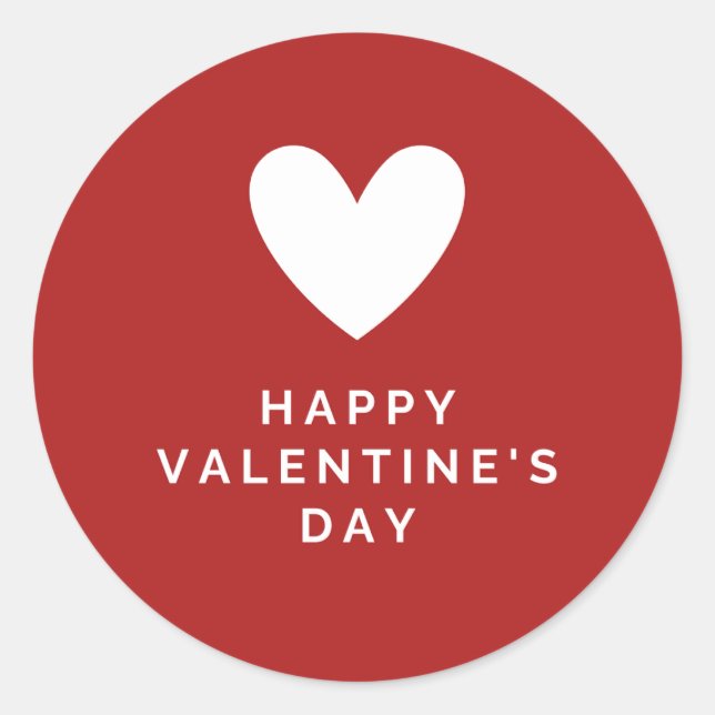 Sticker Rond Joyeuse Saint-Valentin Écriture Élégante Cœurs Ros (Devant)