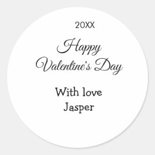 Sticker Rond Joyeuse Saint-Valentin nom amour simple année styl