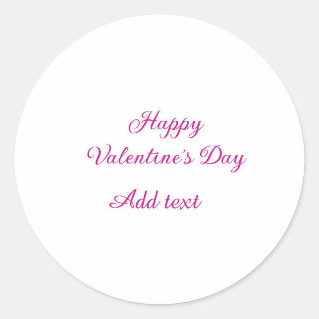 Sticker Rond Joyeuse Saint-Valentin texte rose nom message (Devant)
