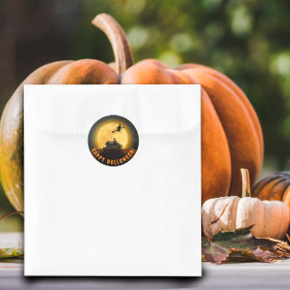 Sticker Rond Joyeuse sorcière noire halloween