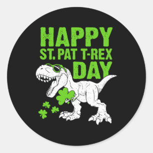 Sticker Rond Joyeuse St Pat Trex Day St Patricks Dinosaure Tout