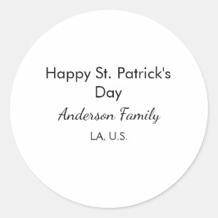 Sticker Rond Joyeuse st. Patrick nom famille lieu simple g