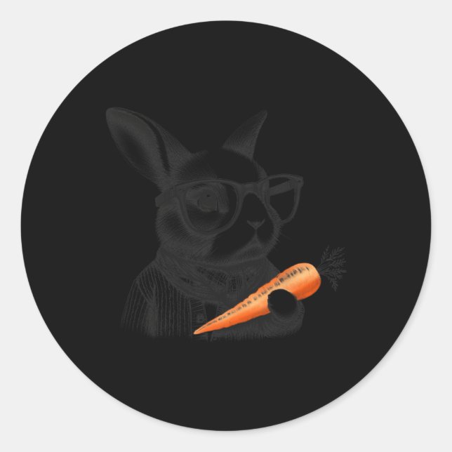 Sticker Rond Joyeuses Carottes De Lapin De Pâques Mignonnes Gil (Devant)