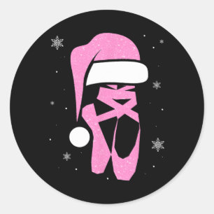 Sticker Rond Joyeuses Dancemas Santa Hat Funny Noël Filles