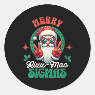 Sticker Rond Joyeuses femmes Rizz Mas Sigmas Drôle Noël Père No