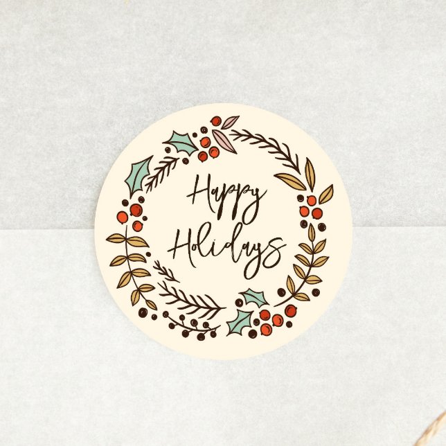 Sticker Rond Joyeuses fêtes de Noël (Créateur téléchargé)