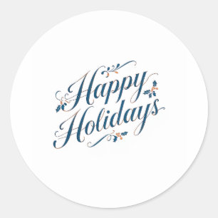 Sticker Rond Joyeuses Fêtes Joyeux Noël Famille Nouvel An