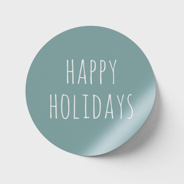 Sticker Rond Joyeuses fêtes | Noël bleu clair et calme (Créateur téléchargé)