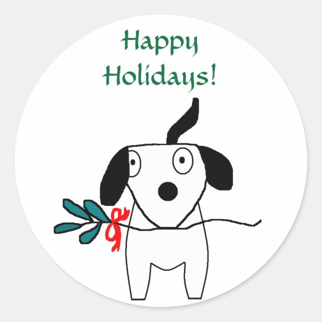 Sticker Rond Joyeuses fêtes ! -Stickers de voeux de vacances (Devant)