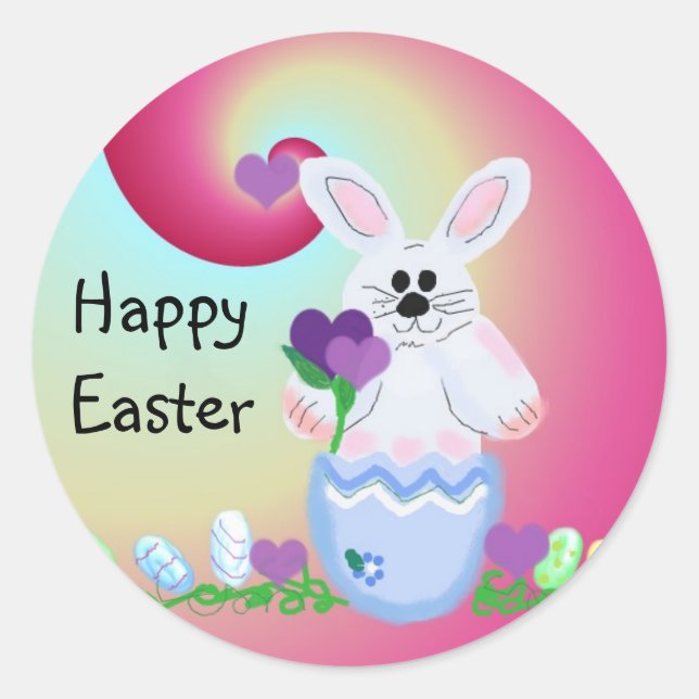 Sticker Rond Joyeuses Pâques (Devant)