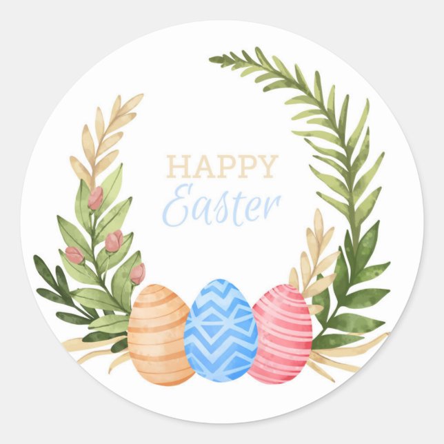 Sticker Rond Joyeuses Pâques (Devant)