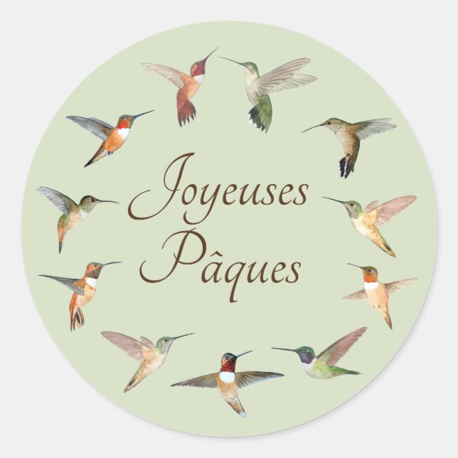 Sticker Rond Joyeuses Pâques (Devant)