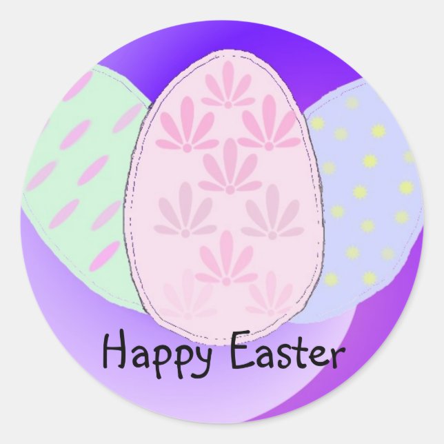 Sticker Rond Joyeuses Pâques (Devant)