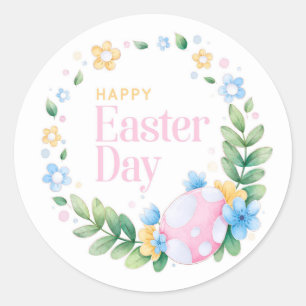 Sticker Rond Joyeuses Pâques