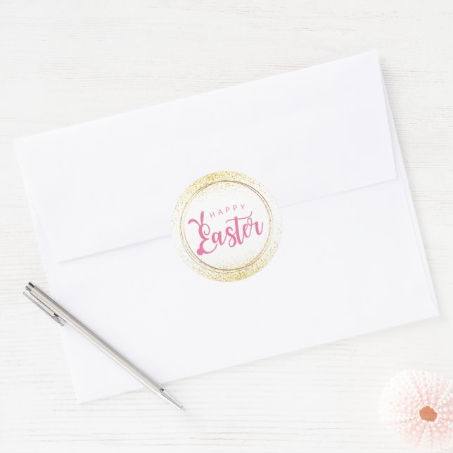Sticker Rond Joyeuses Pâques (Enveloppe)