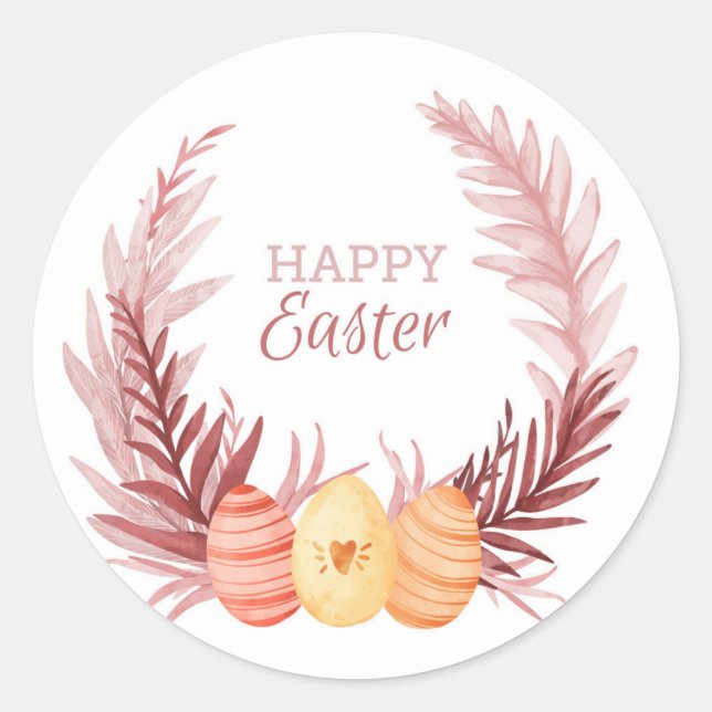 Sticker Rond Joyeuses Pâques (Devant)