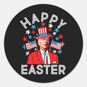 Sticker Rond Joyeuses Pâques Joe Biden 4 Juillet Memorial Indép