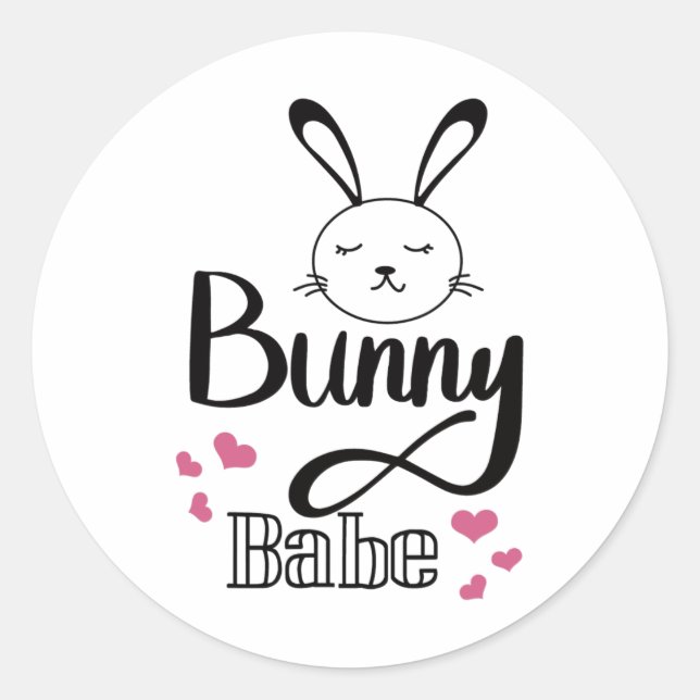 Sticker Rond Joyeuses Pâques, Lapin Sois  (Devant)