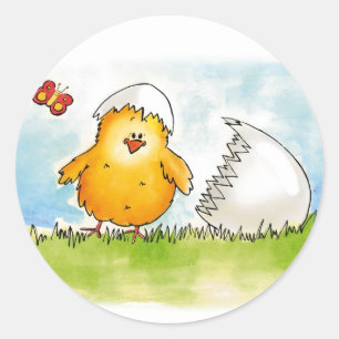 Sticker Rond Joyeuses Pâques personnalisent avec le nom - le