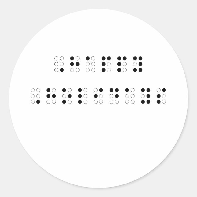 Sticker Rond Joyeuses vacances en braille (Devant)