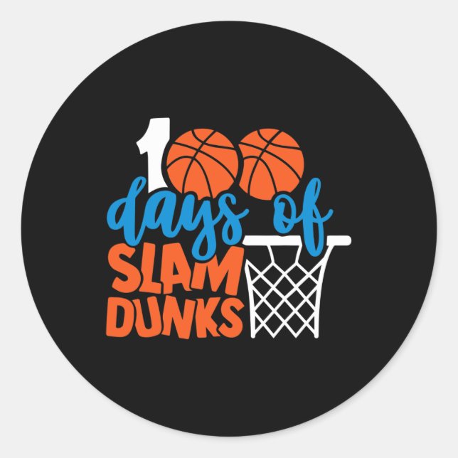 Sticker Rond Joyeux 100 Jours D'École 100 Jours De Chelem Dunks (Devant)