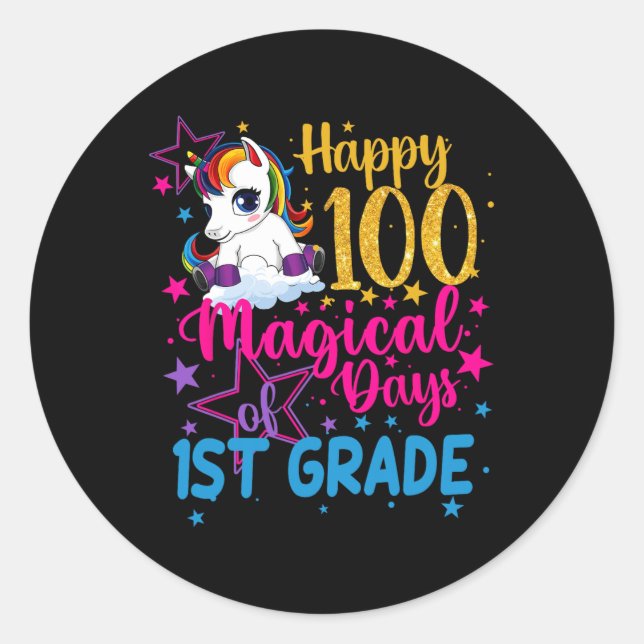 Sticker Rond Joyeux 100 Jours Magiques De 1Ère Année (Devant)