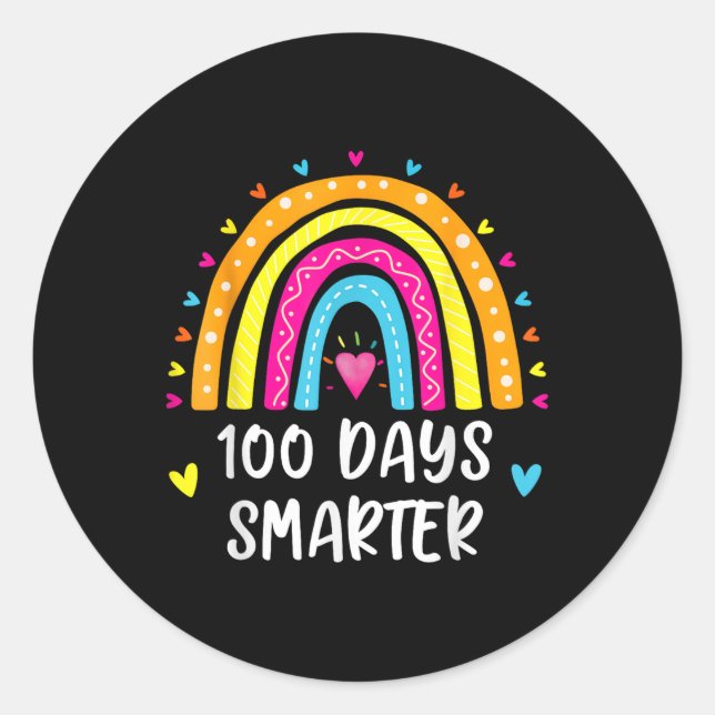 Sticker Rond Joyeux 100e Jour D'Étudiant 100 Jours Plus intelli (Devant)